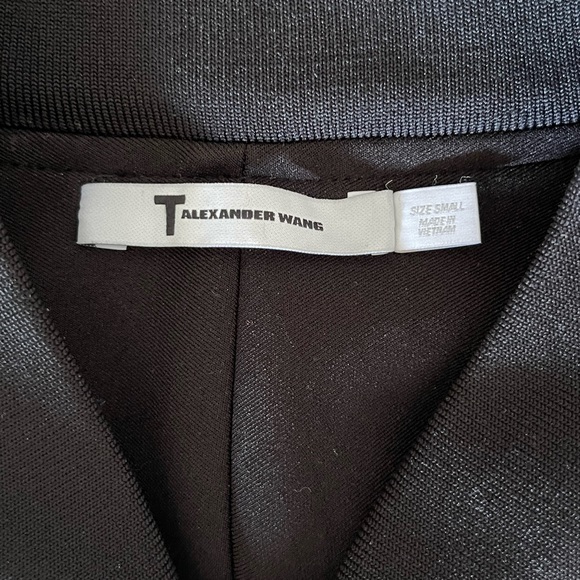 T By Alexander Wang Cropped Neoprene Black Bomber Jacket Size Small - Picture 8 of 8